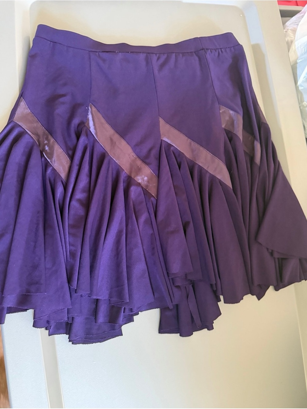 Purple Asymmetrical Paneled Skirt